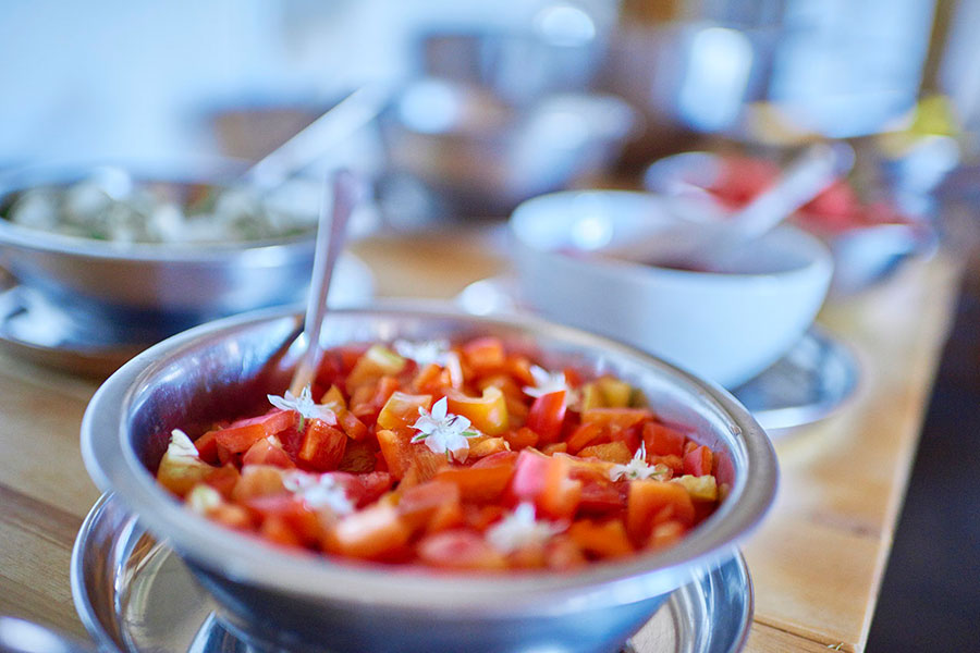 Comida vegetariana en Casa Cuadrau