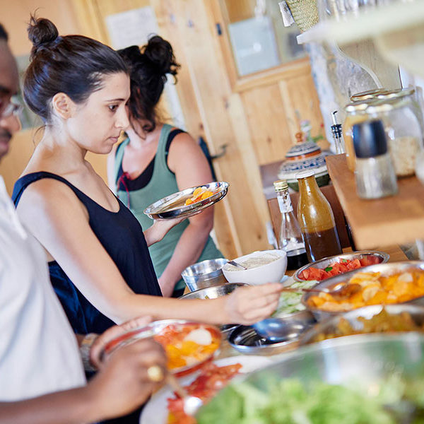 Comida vegetariana en Casa Cuadrau