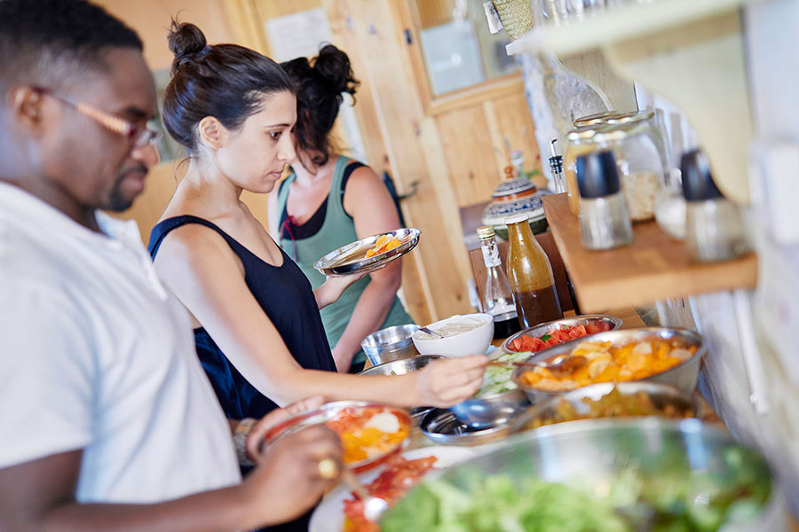 Comida vegetariana en Casa Cuadrau